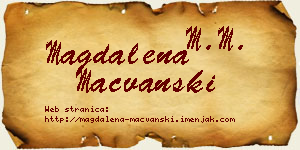Magdalena Mačvanski vizit kartica